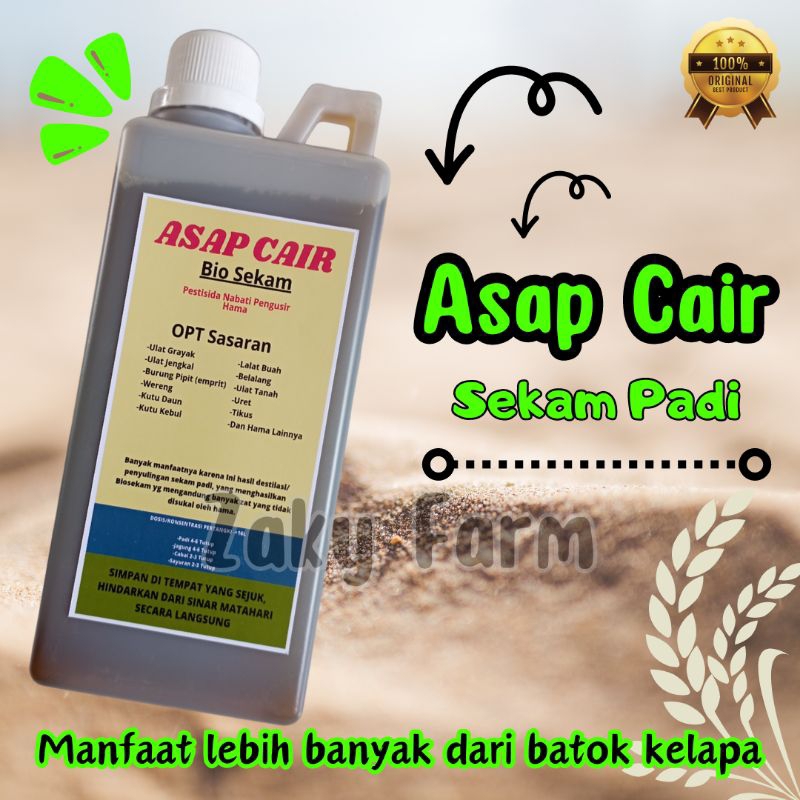 Asap Cair 1 Liter | Biosekam | Bio Arang Sekam | Pestisida Organik | sekam padi