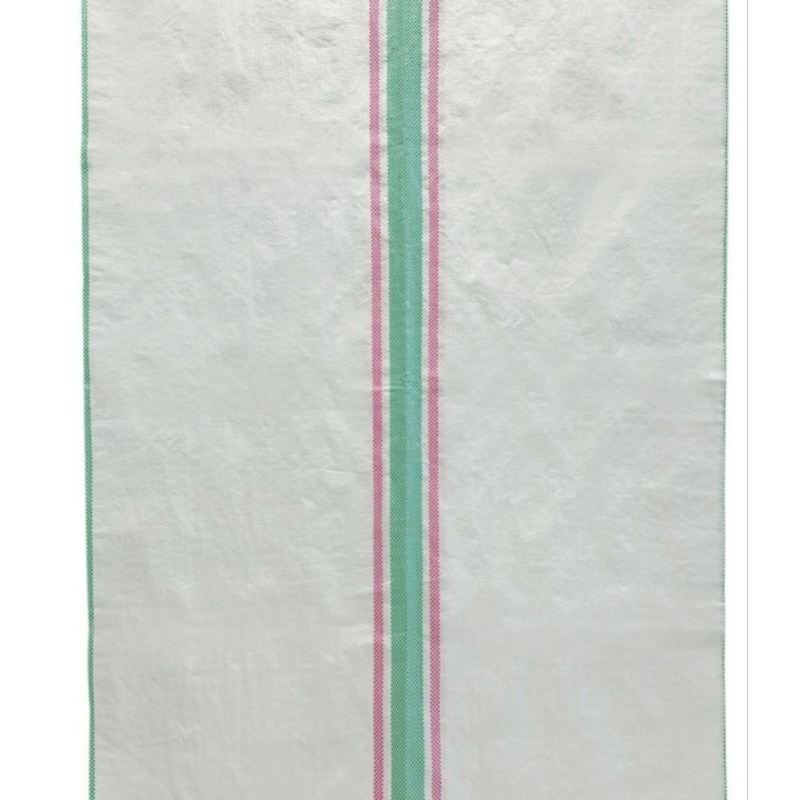 Karung Putih 90x125 Strip Hijau