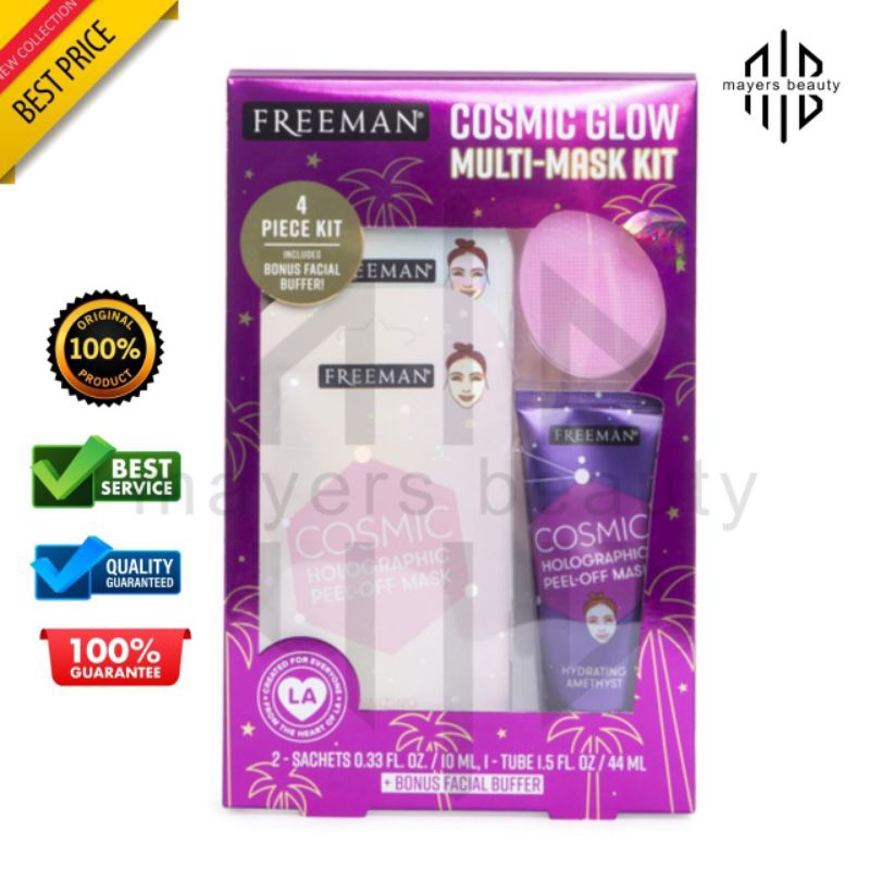 Freeman Beauty Cosmic Glow Face Mask Gift Set for Skin Care, Set of 4