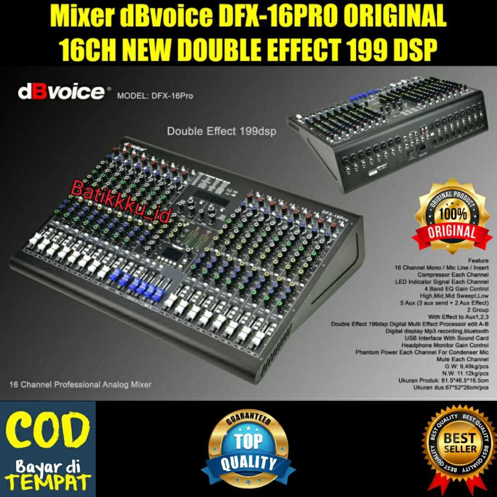 Mixer dBvoice DFX 16 PRO DFX16PRO DFX 16PRO ORIGINAL 16CH NEW DOUBLE EFFECT DB VOICE
