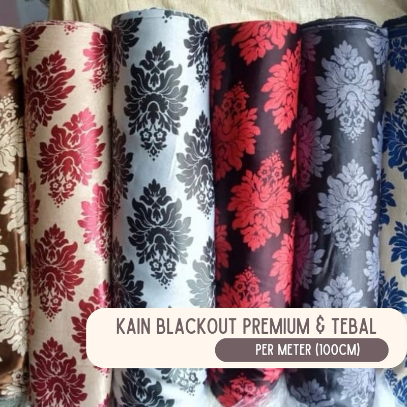 ANEKA BEDSHEET - Kain Blackout Motif Meteran / Kain Gorden Tebal & Premium (per 100cm)