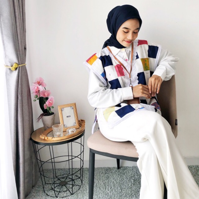 Masayu Batik - Cardi Vest Rompi Batik Cap Handmade Ori Edisi Rainbow Pelangi