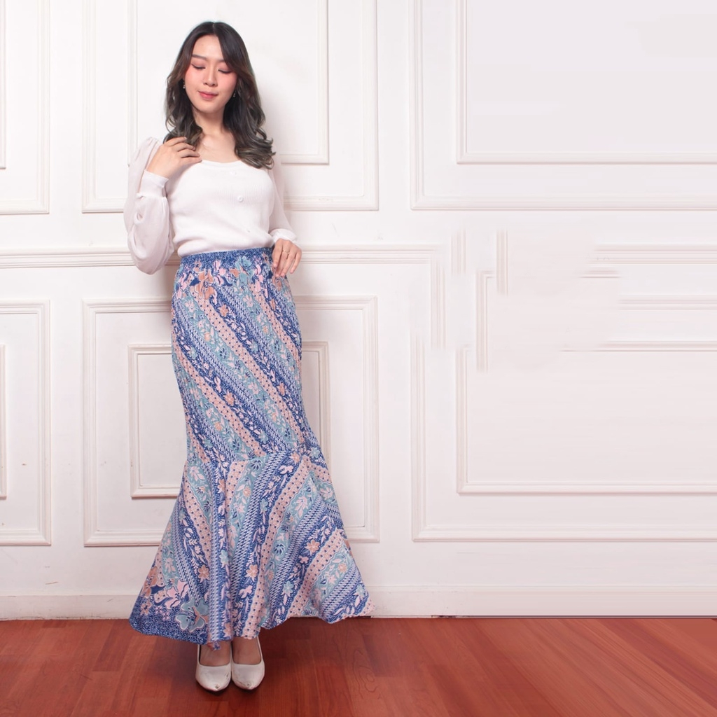 Rok Batik Duyung Plisket KERASAKTI ABU S - Jumbo / Rok Bawahan Kebaya / Rok duyung / Rok wisuda / Ro