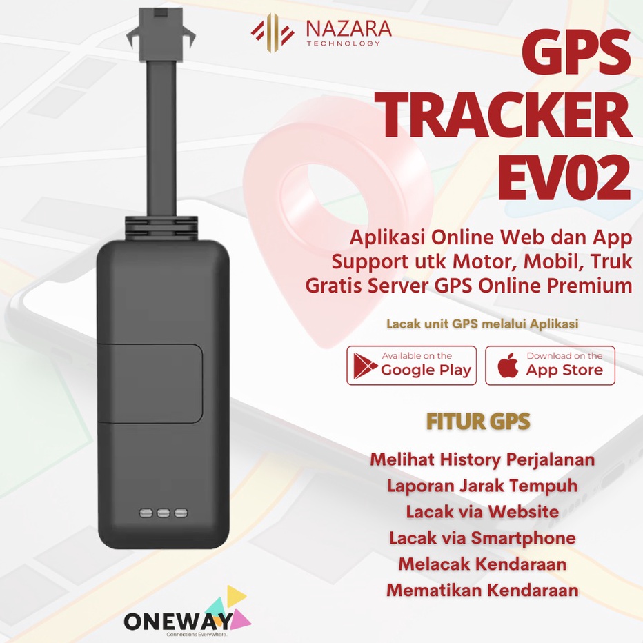 Diskon GPS Tracker Original Pelacak Motor Mobil Truk Oneway EV2