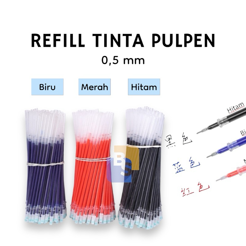 

Refill Pen Needle Tinta 0.5 MM HITAM, BIRU, MERAH