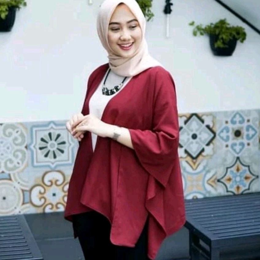 Pasti Laku TrxG1s6R Promo Diskon Outer Kekinian Batwing Long Outer Perlengkapan Stelan Baju Pakaian 