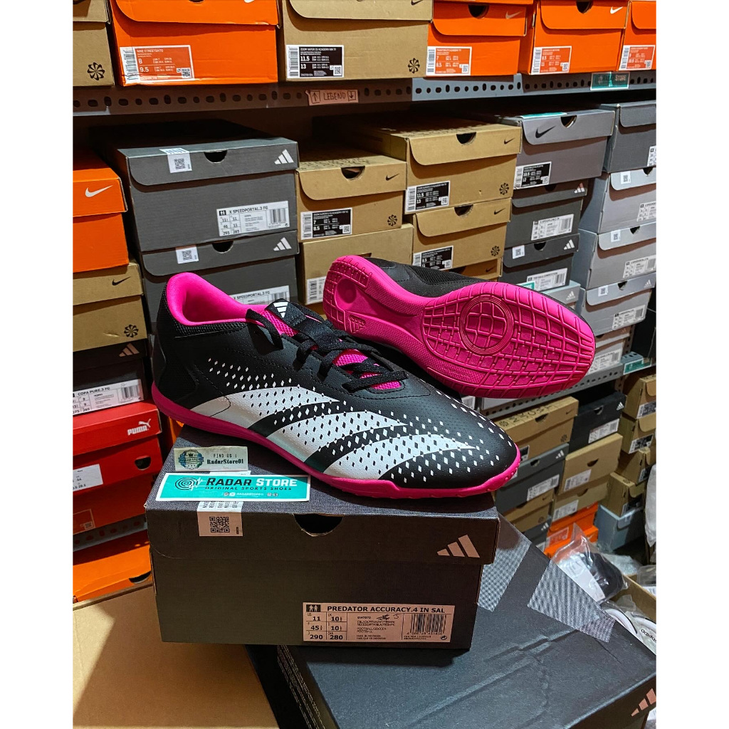 Sepatu Futsal Adidas Predator Accuracy.4 In Sala Black Pink GW7072 Original BNIB