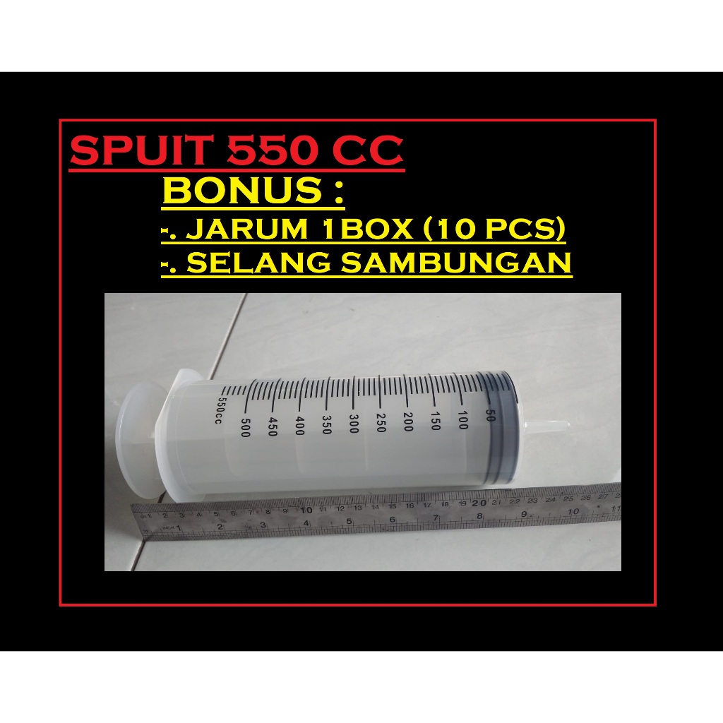 suntikan jumbo syringe spuit besar 550 ml bukan 150 ml 200ml 300cc 500 cc selang suntikan panjang ka