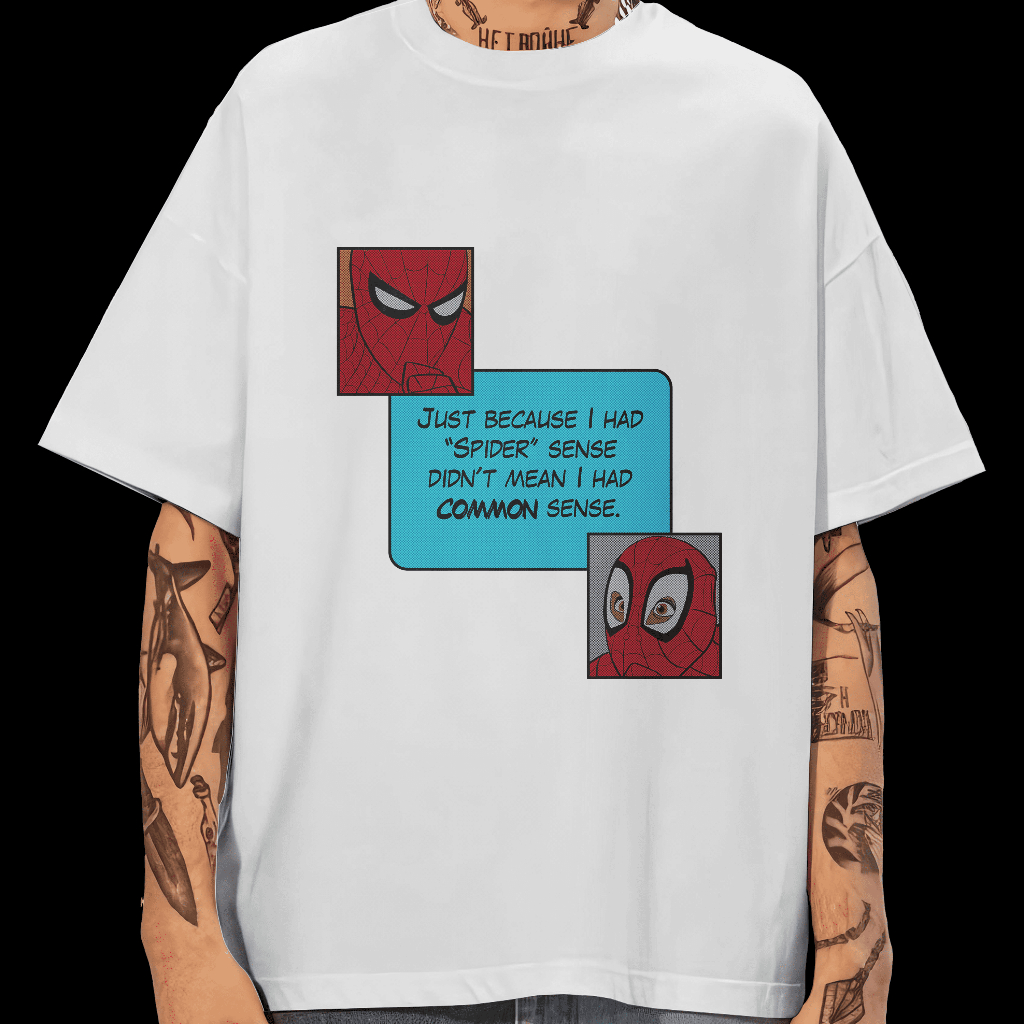 Kaos Cowok Keren T Shirt Pria Distro Baju Laki Laki Spiderman Bootleg Oversize Phrase Prints