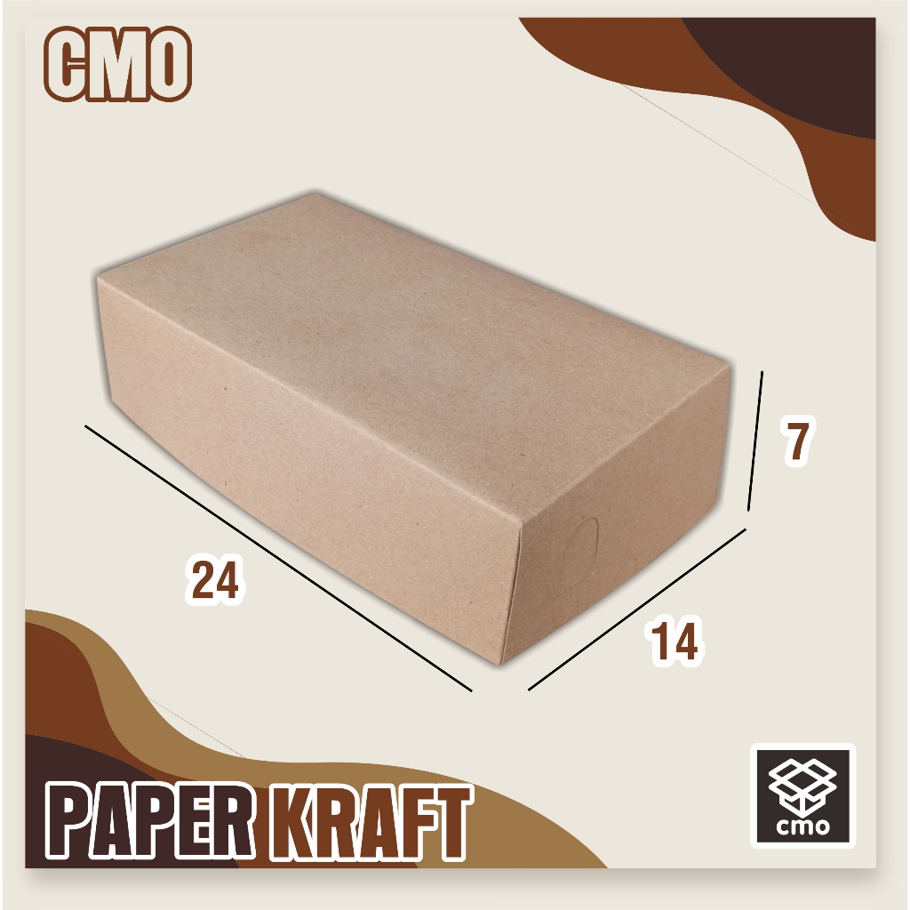 

Kemasan Kraft 24x14x7 cm | KUE | NASI BOX | Box Donat | laminasi Bagian dalam | box food | Craft eco | Box Makanan | Box snack