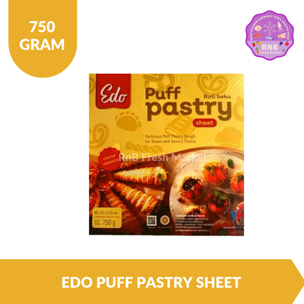 Edo Puff Pastry Sheet Netto 750 Gram
