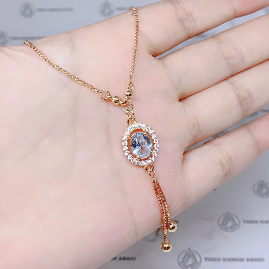 Kalung Xuping Gold Perhiasan Fashion Wanita liontin Permata Bunga Batik *23