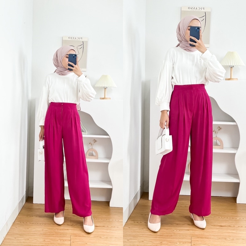 CELANA KULOT HW RAYON PREMIUM | CELANA HIGHWAIST WANITA | KULOT HAIGHWAIST