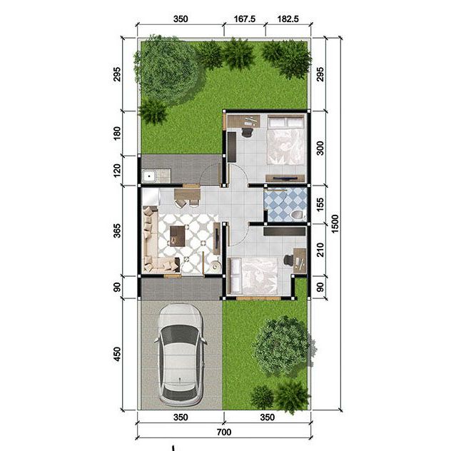 Inspirasi denah rumah minimalis modern free revisi