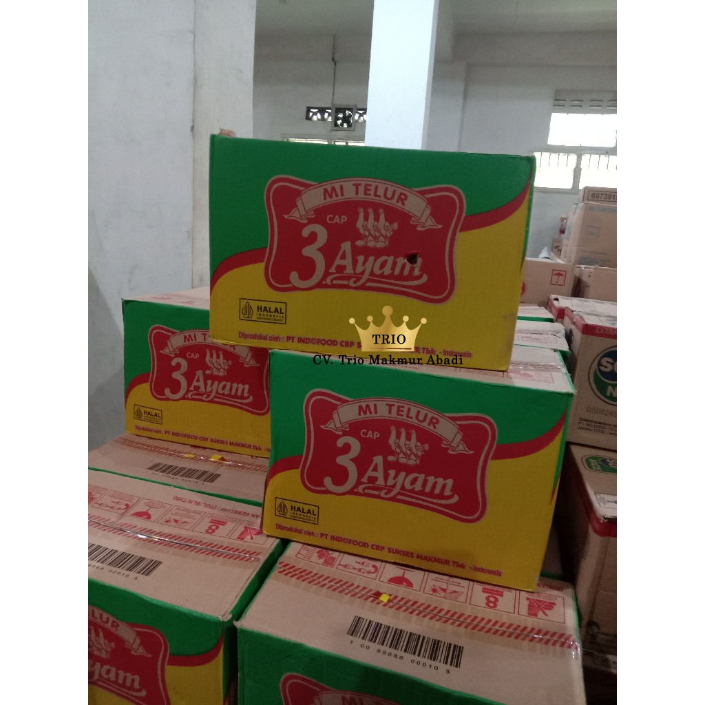 

Mie Telur Cap 3 Ayam 120g 1 Dus Isi 24 pcs