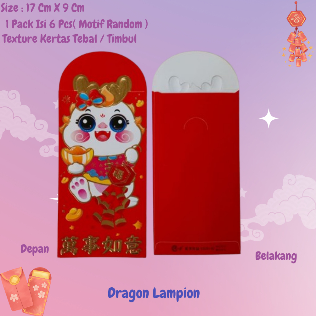 

Amplop Angpau Imlex 2024 Naga ( isi 6 Pcs )