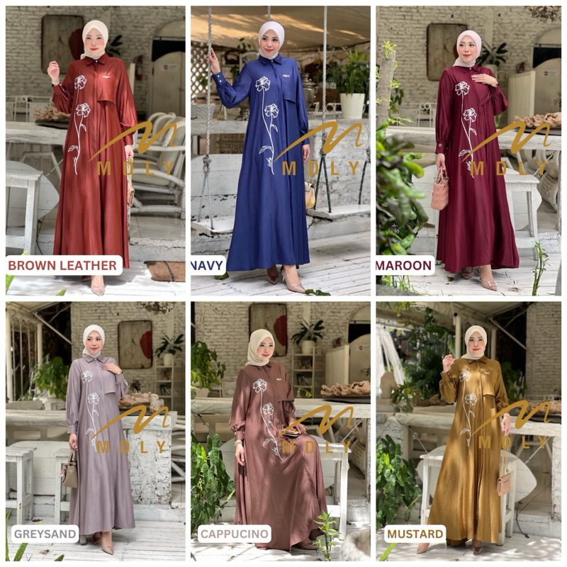 MODEL TERBARU DRESS GAMIS MDLY SYANIA BESTSELLER TERBARU BY MDLY FASHION ORIGINAL