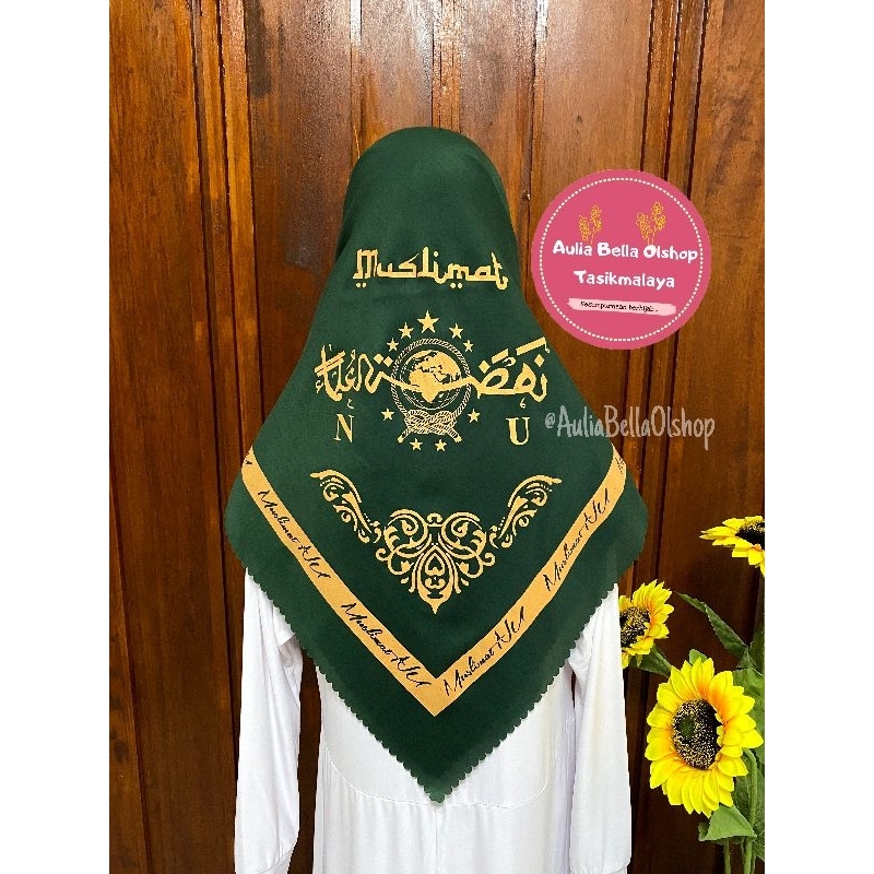 HIJAB MUSLIMAT NU BOLBAL WARNA HIJAU BOTOL