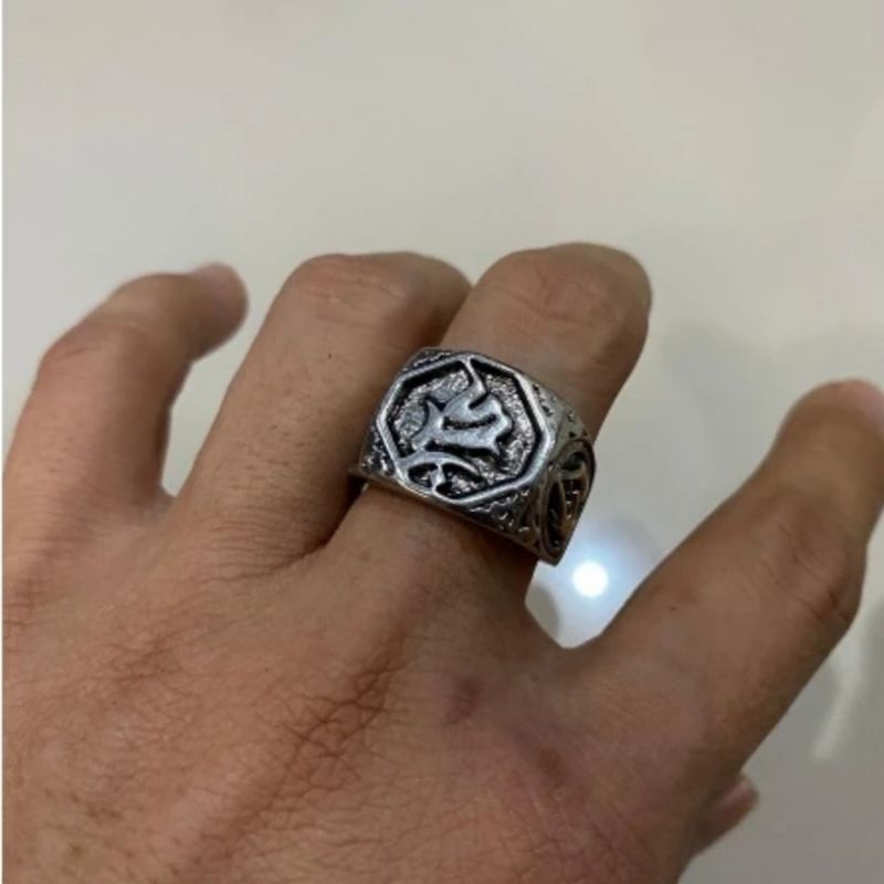 Spell Ring / Cross Line Ring Cincin Mantra / Illuminati Ring Adjustable
