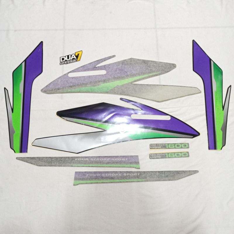 Sticker stiker striping lis body gambar honda GL Pro Neotech Neo Tech laminasi ungu hijau