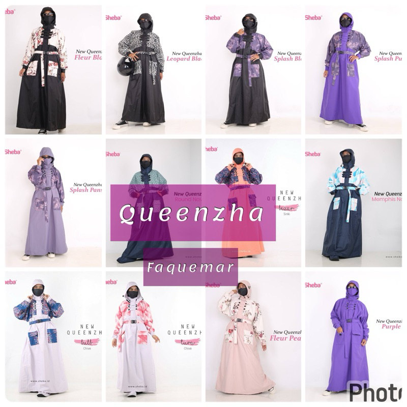 (Part 1) Jas Hujan QUEENZHA by Sheba, Jas Hujan gamis, Jas Hujan Terusan, Jas Hujan muslimah