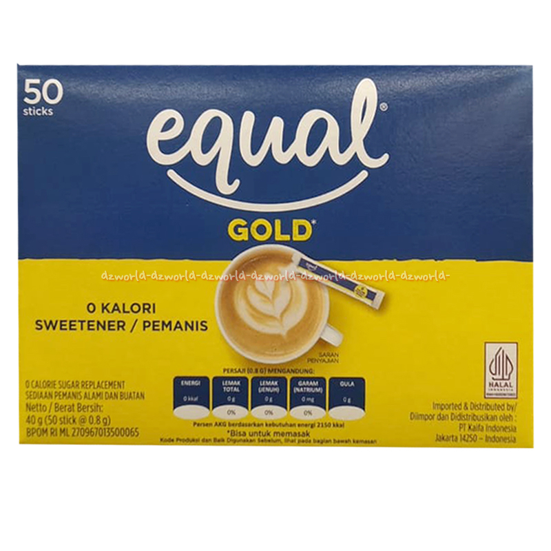 

Equal Gold 50stick Sweet Lie Sugar Sucralose Pengganti Gula 0 Calories Gula Manis Sweetener Pemanis 0 Kalori Ekual