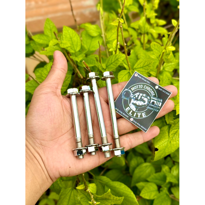 PROMO CHROME BAUT 4PCS PANGKON MESIN GL MAX PRO NEOTECH MEGAPRO PRIMUS MP