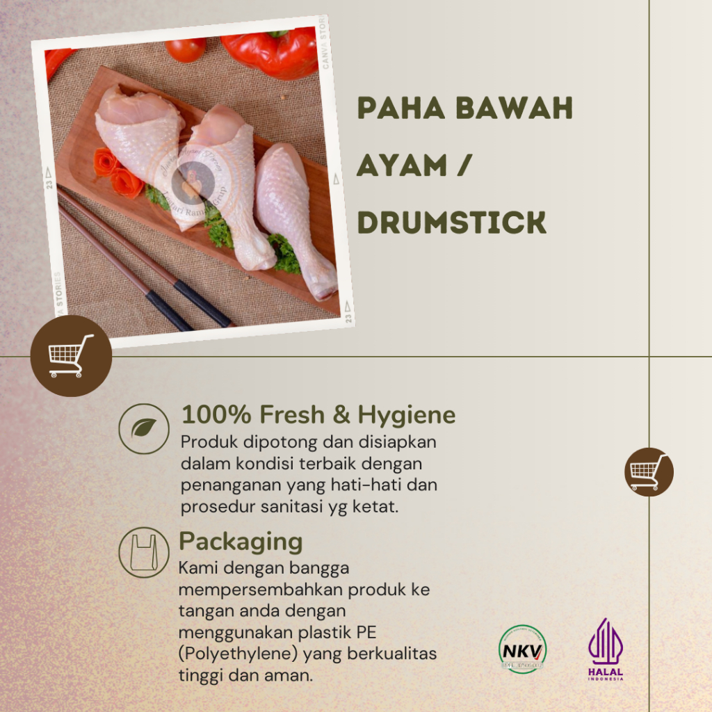 

Paha Bawah Ayam / Drumstick Fresh 1Kg