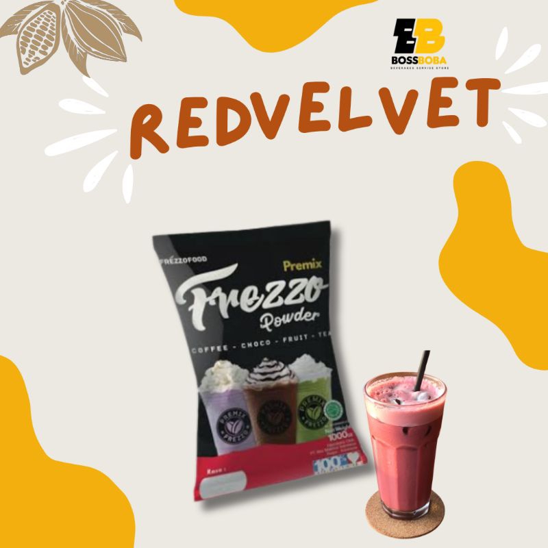 

Bubuk Minuman Rasa Red Velvet Premix Frezzo Powder Drink 1kg/Minuman Kekinian Murah/Bossboba