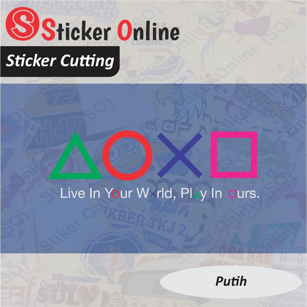 Stiker Tombol Stick PS Game | Sticker Cutting Game Console Motor Mobil Laptop HP