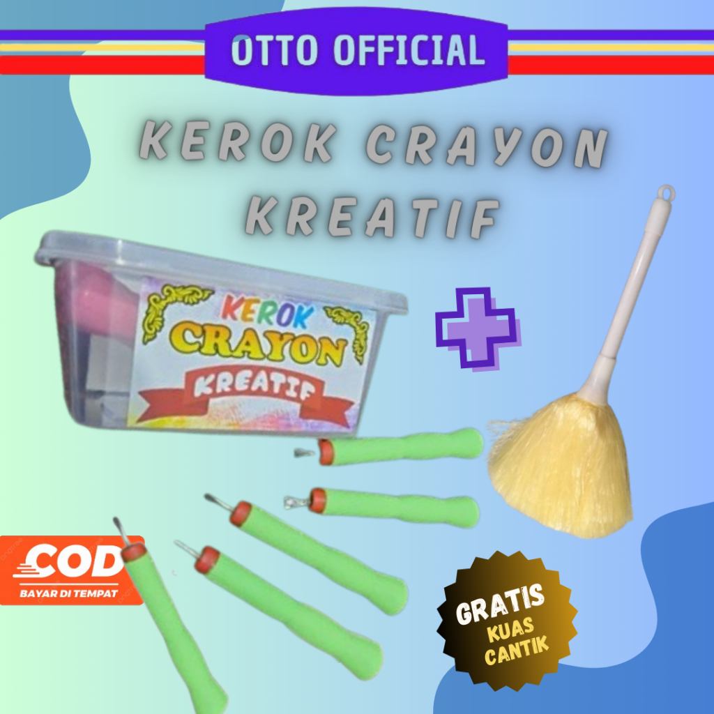 

Alat Gores Kerok Crayon Kreatif 1 set isi 5 ,Bonus 1 Buah Kuas Crayon