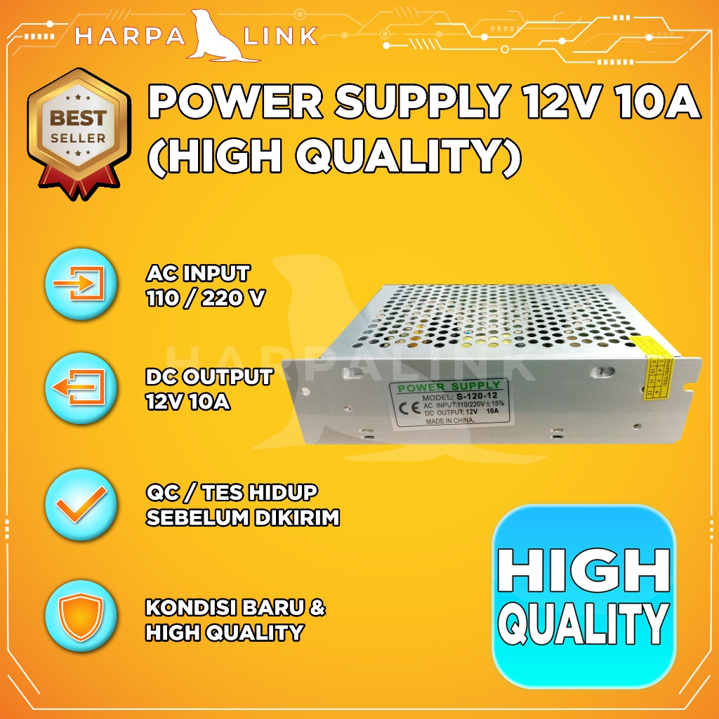 Switching Power Supply PSU 12V 10A High Quality Power Supply 12V 10A 12 Volt 10 Ampere Jaring Adapto