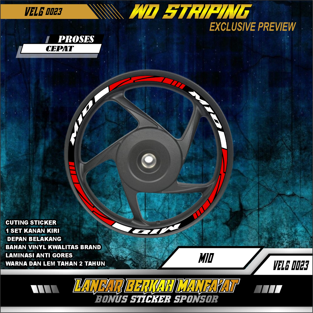 0023 VELG YAMAHA MIO - STIKER STICKER LIS VELG YAMAHA MIO murah meriah