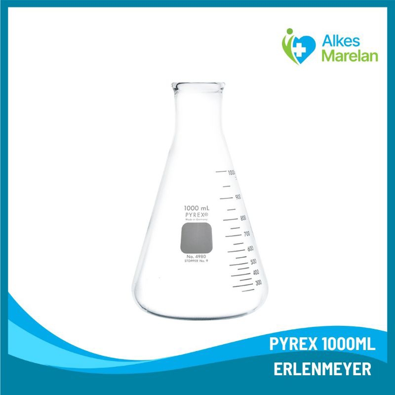PYREX - Erlenmeyer Pyrex  Kaca 1000ml / Erlenmeyer Pyrex