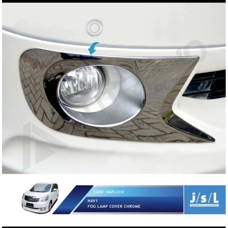 Lis List Garnish Cover Ring Chrome Foglamp Toyota Nav1