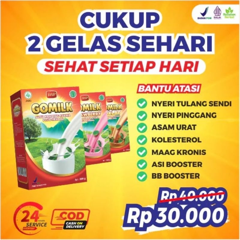 

GOMILK susu kambing etawa bubuk herbal 100 % original 200 gr