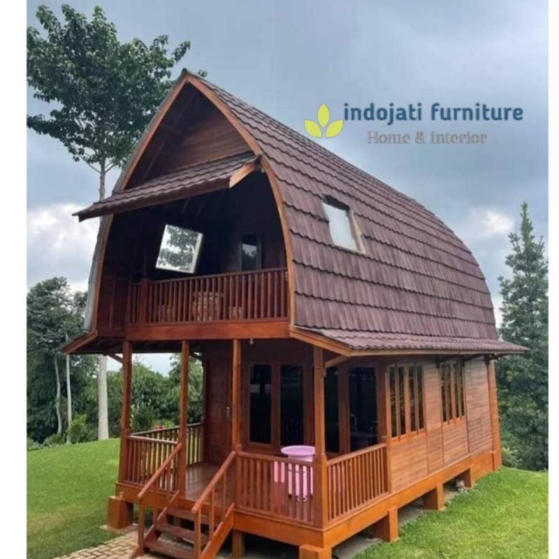 rumah kayu lantai 2 | rumah kayu minimalis villa