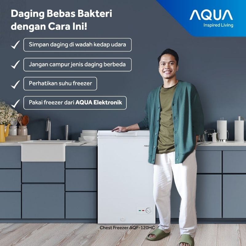 Aqua Freezer Box AQF 120HC 100 liter ( Khusus Sidoarjo Surabaya Gersik Mojokerto)