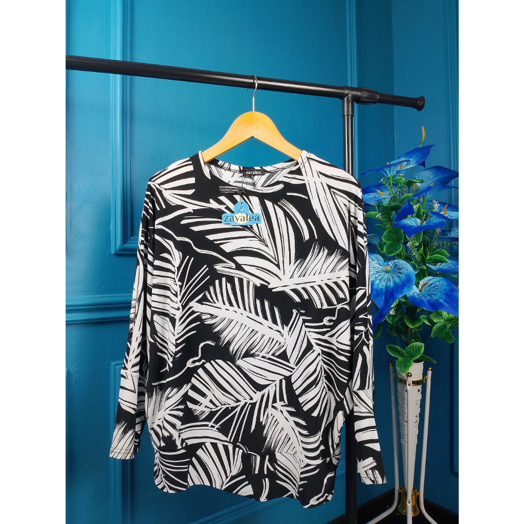 ADENA ONE SET KAOS PAKAIAN SETELAN BATWING ATASAN WANITA HIJAB TOP MOTIF BLOUSE TERBARU SALUR JUMBO 