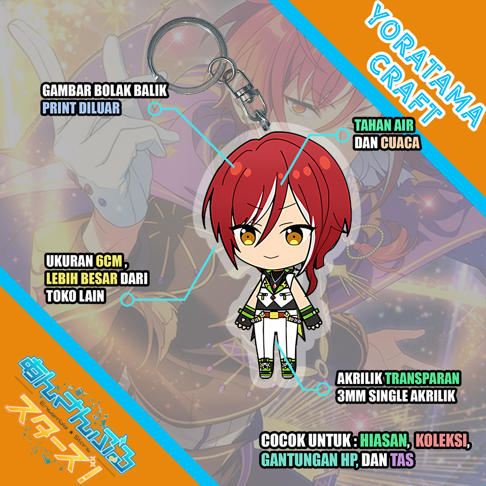 Gantungan Kunci Natsume Sakasaki Ensemble Stars. Keychain Anime Lucu