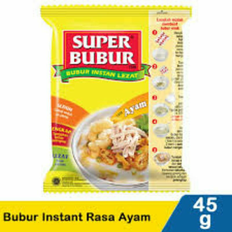 

Super Bubur Instant Bergizi Ayam 45G 1 Renceng 5 sachet