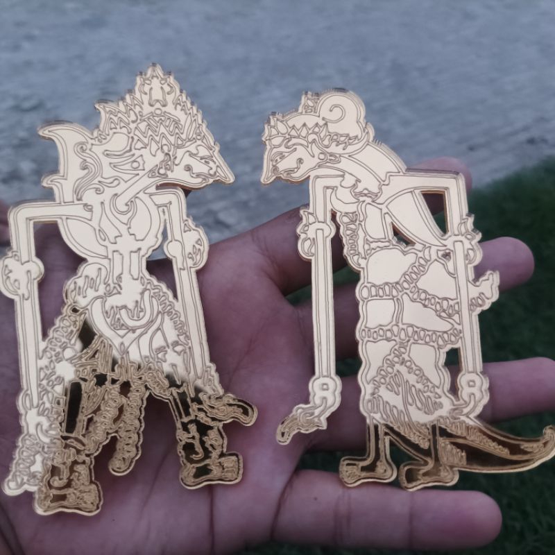 Wayang Rama shinta akrilik Miror gold | Hiasan Mahar Wayang | Wayang Rama shinta | Hiasan Mahar Rama