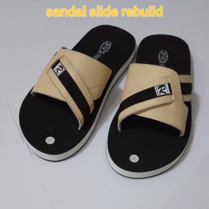 F09-Sandal selop pria/sandal kokop/sandal slide silang pria