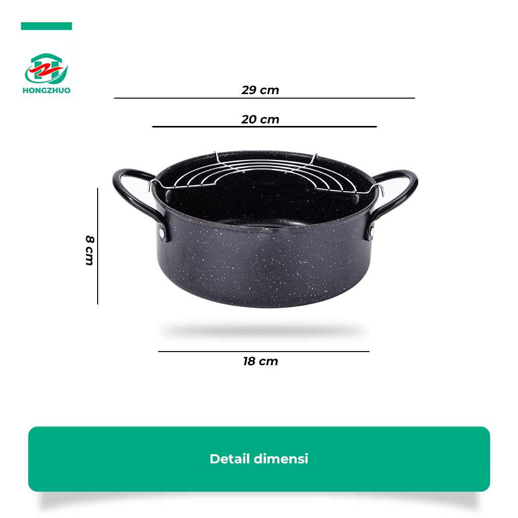 Hongzhuo Panci penggorengan / Panci multifungsi/ Deep Frypan Cookware/ Panci Penggorengan Anti Lengk