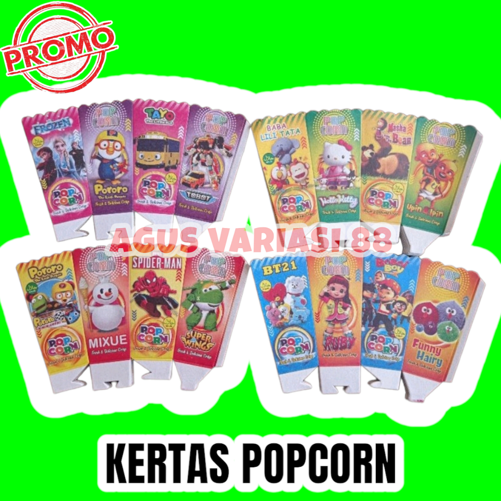 

kardus popcorn 12x6 cm / kertas popcorn 12x6 cm / kotak popcorn terbaru ukuran 12x6 cm