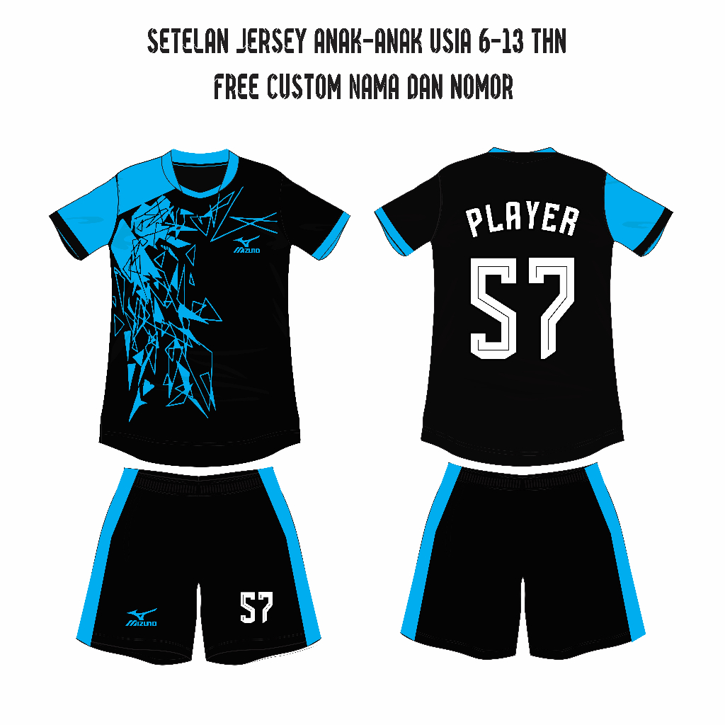 [COD] Free Custom Nama Dan Nomor Jersey Olahraga Junior Anak-anak Usia 6-14 Tahun Baju Bola Jersey Futsal Anak-anak Bisa Sablon Pake Nama Sendiri Termurah