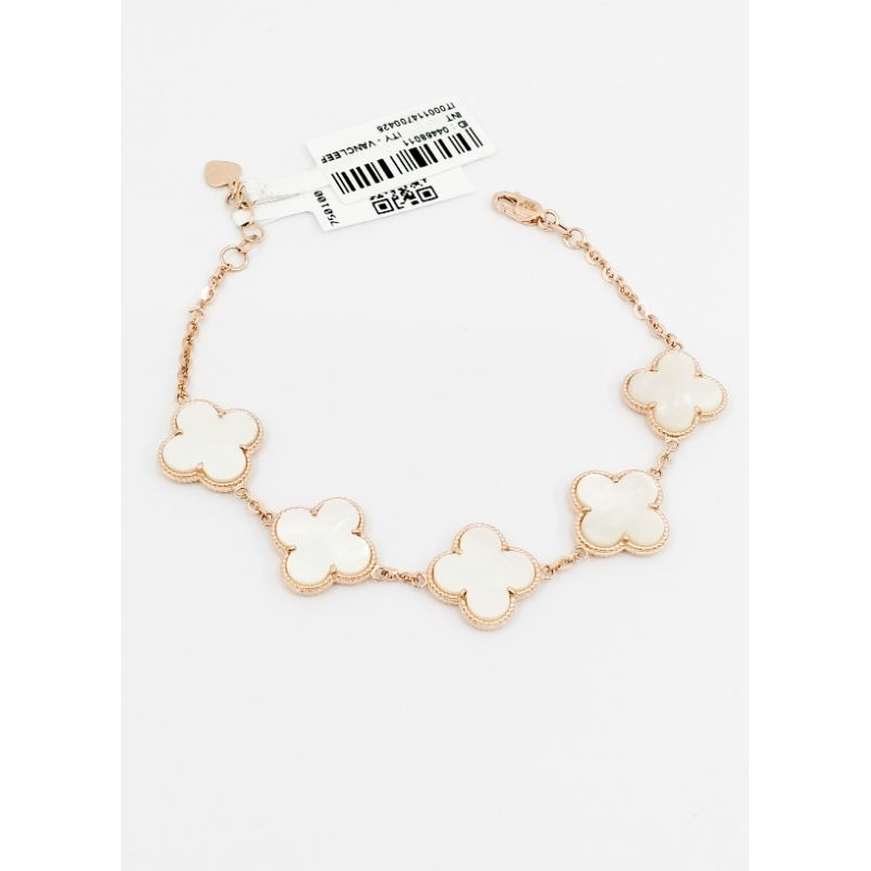 gelang clover putih full 17k
