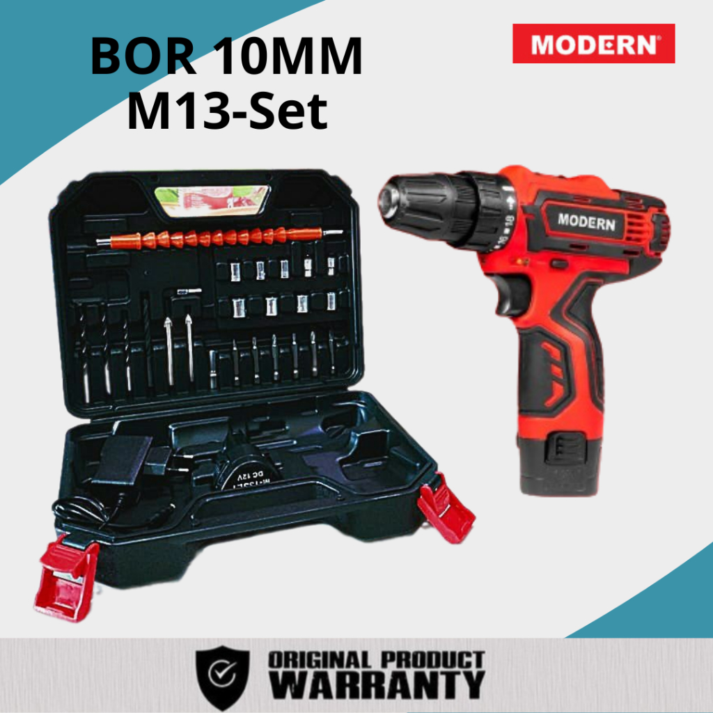 Bor Baterai Set 10mm MODERN M13 set Cordless Drill