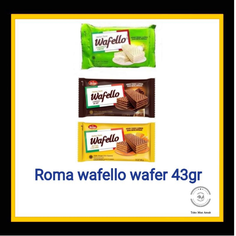 

Roma wafello wafer coklat caramel kelapa 43gr