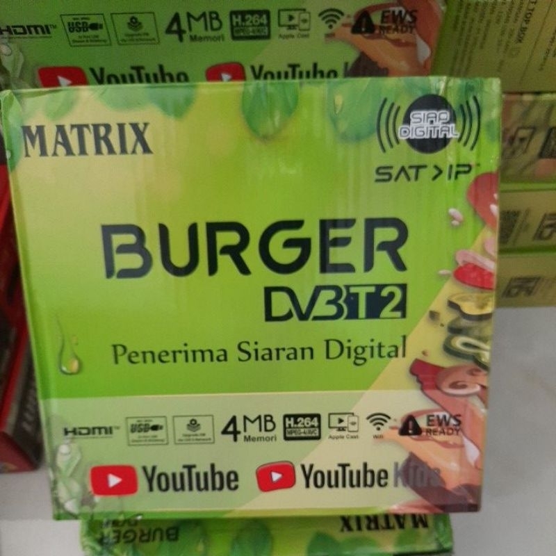 STB MATRIX APPLE KUNING/BURGER SIARAN DIGITAL TV TABUNG/LED